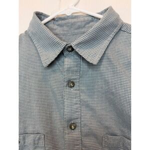 Patagonia Mens M Long Sleeve Button Down Shirt Gingham Checkered‎ Blue see pics